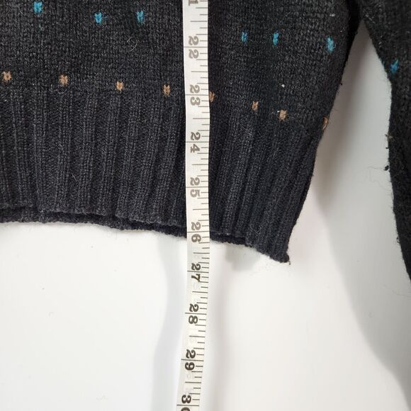 Vtg 90s Round Neck Sweater Men L Knitted Wool Blend Eclectic Grandpa Style Retro - Picture 4 of 6